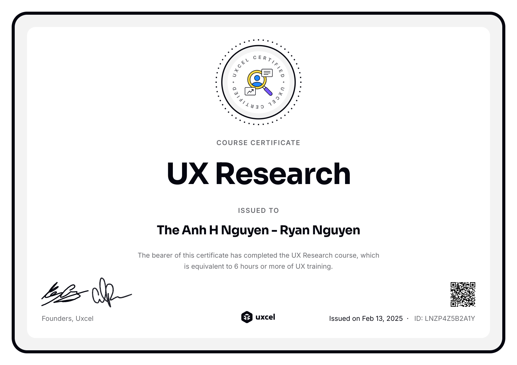 The Anh H Nguyen - Ryan Nguyen's certificate